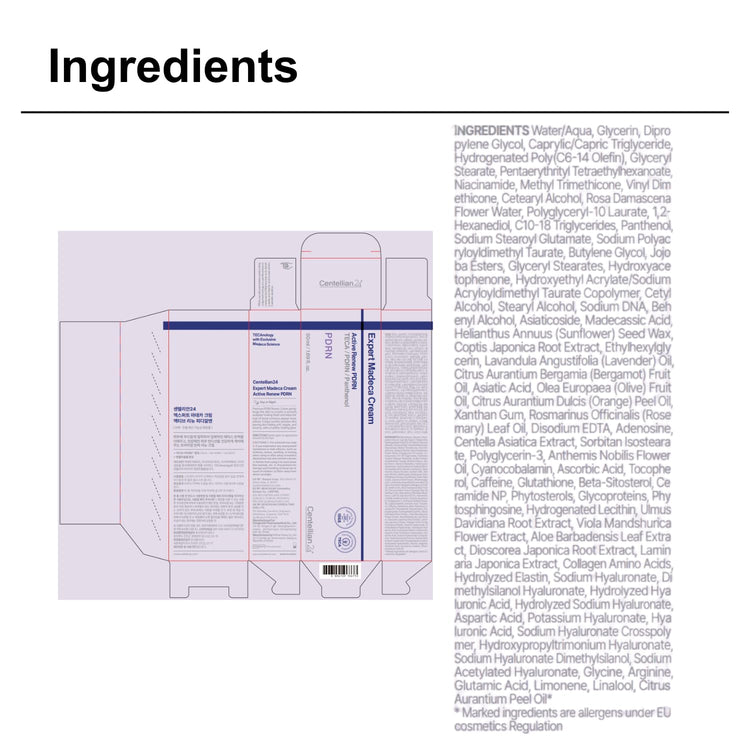 Centellian24+ Expert Madeca Cream ingredients and product information
