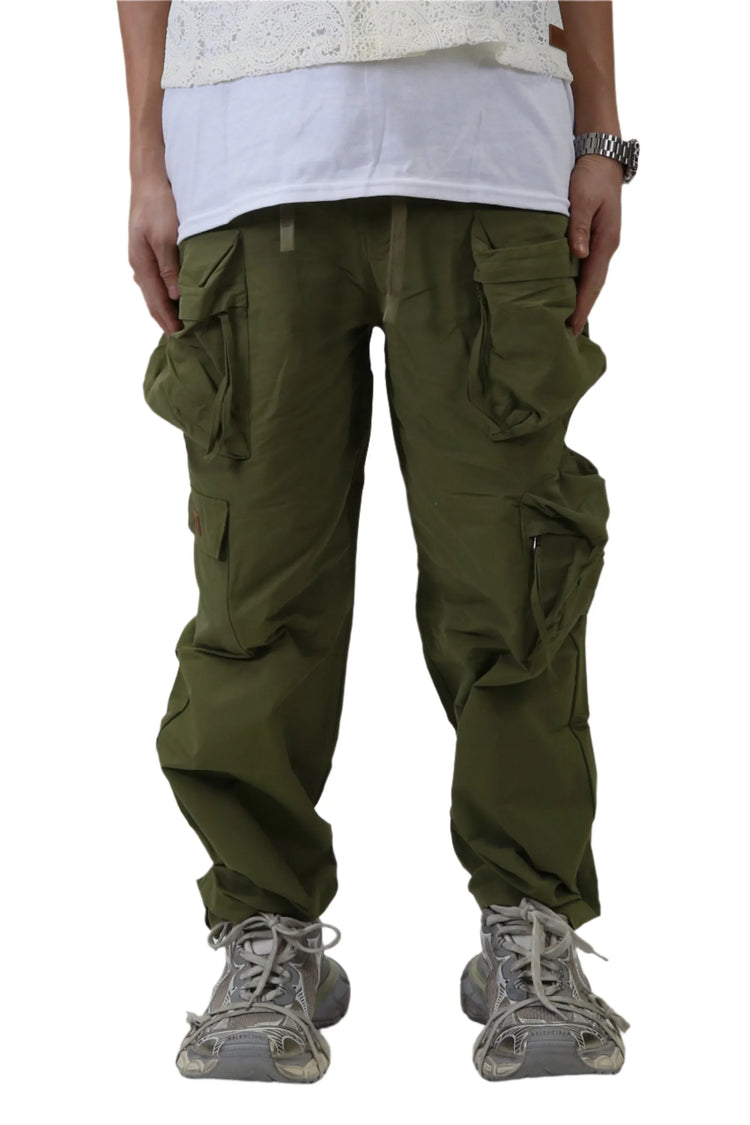 VONT FINE TWILL NYLON BAGGY FIT CARGO PANTS full view