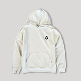 Bigfoot 2099 hoodie in cream color featuring a small Bigfoot design on the chest.